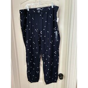 LOVE BY GAP XL Navy Star Print Flannel Pajama Pants NEW